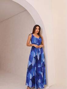 Women's Fitted Tulle Jumpsuit - 霧霾藍 - 查看 4