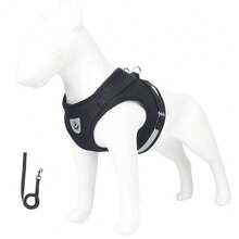High Visibility Reflective Dog Harness, Breathable Mesh Pet Vest Harness, Adjustable Chest Strap For Small And Medium Dogs, Comes With Matching Dog Leash, Suitable For Night Walks - Multicolor - View 9