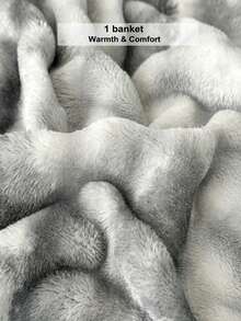 1pc New Printed Bubble Fleece Blanket - Ultra Soft & Skin-Friendly, Perfect For Living Room, Bedroom, Office, Study, Guest Room, Sofa And Car Travel - Textured Design, Machine Washable, Comfortable All Seasons - Ink Wash Painting - Gray - View 5