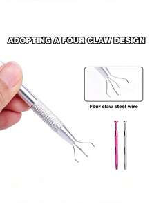 1/2pcs Precision 4-Prong Jewelry Tweezers - Stainless Steel Gemstone Diamond Holder, Essential For Jewelry Making, Jewelry Crafting Tool | Fashion Design Tweezers | Durable Hand Tool, Jewelry Making Accessory - A - View 5