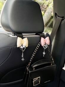 可愛蝴蝶結愛心汽車掛鉤創意汽車座椅背收納掛鉤 - 蝴蝶結 - 查看 8