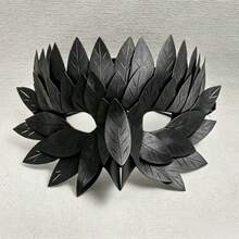 Black Leaf Crow Mask Halloween Party Half Face Mask Vintage Bird Beak Cosplay Prop Masquerade Costume Accessory - Multicolor - View 4