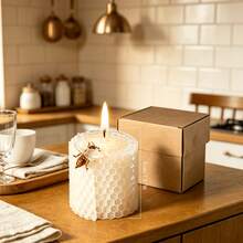 Set Hadiah Lilin Pilar Lilin Lebah 2/3/4 Buah, Dengan Dekorasi Lebah, Lilin Wangi Seri Lengkap Buatan Tangan Cocok Untuk Dekorasi Rumah Dan Hadiah - Set lilin batang lebah - View 4