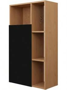 Mueble Alacena Despensero Organizador Multiusos Melamina de Alta Resistencia, con Puerta, Estantes y Repisas (Roble Negro) - roble negro - Ver 4