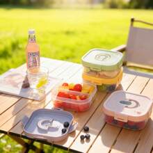 Bento Box Adult, Microwave PP Lunch Boxes, Leakproof Divided Salad Container For Lunch, Small Lunch Containers With Lids, Compartment Fruit Containers For Lunch Box, Flat Mini Lunch Box For School Student - Multicolor - View 6