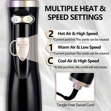 Sikat Pengering Rambut Putar 4-in-1 dengan 2 Kepala Sikat yang Dapat Dilepas, Set Sikat Pengering Rambut Putar Anti-Frizz untuk Mengeringkan dan Menata Rambut dengan Gaya Keriting ke Dalam, Tegangan Standar Eropa 230V, Cocok untuk Rambut Sedang hingga Panjang - MultiWarna - View 7