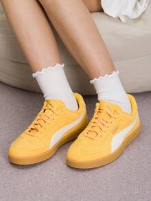 Puma Club II Era SD 男女款復古透氣舒適輕量休閒運動鞋 409204-03 - 芥菜色-暖白 - 查看 4
