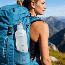 Clear Water Bottle With Time Stamp, Water Tracker, Tracking Bottle Features Silicone Screw Cap And Slim Shape, Suitable For Office, Gym, Cafe, Juicing And Commuting. - Clear - View 6