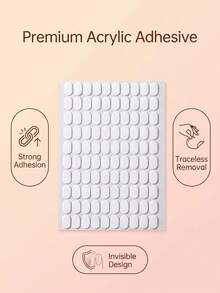 200pcs Double-Sided Adhesive Tape For Nail Art, Suitable For Nail Art Trays, Nail Art Application Tools, Nail Tip Display, Nail Tip Design, No-Trace High-Adhesion Reusable Nail Art Tools - Multicolor - View 4
