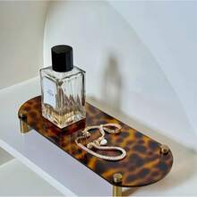 1pc Elegant French Acrylic Tray - Leopard Print Style, Suitable For Living Room, Bedroom, Entryway Decor Durable Acrylic Home Storage Tray, Bathroom Tray, Cosmetic Storage Tray - Multicolor - View 6
