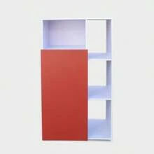 Mueble Alacena Despensero Organizador Multiusos Melamina de Alta Resistencia, con Puerta, Estantes y Repisas (Blanco Rojo) - blanco rojo - Ver 1