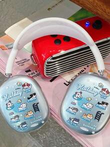 1pc Cartoon Puppy Full-Cover Soft Shell Neutral Apple Headphone - Clear - View 4