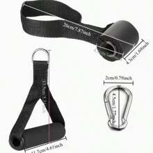 6pcs Fitness Resistance Band Handles, Gym Grip Handles, Non-Slip Grip, Metal Buckle, Suitable For Elastic Bands/Resistance Bands, Essential For Home Body Shaping And Strength Training, Comes With Portable Storage Bag - Black - View 8
