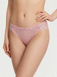 Aesletic New Summer Lace Panties For Women, Transparent Sexy Soft Comfortable Minimalist Briefs - Pink - View 3