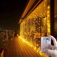 Battery Powered LED Curtain Lights, 8 Lighting Modes, Simulated Starry Sky Twinkle, Suitable For Home Bedroom Stage Decoration, Holiday Light Decoration Garland, Proposal Wedding Birthday Party Fairy Lights - Battery-powered Curtain Lights - View 4