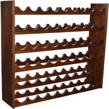 Cava de Madera de Pino Color Nogal para 54 Botellas 20x90x80 cm | Estante para Vino con Múltiples Niveles de Onda | Mueble Elegante y Resistente | Diseño Moderno | para Cocina, Comedor y Sala | Fácil de Armar - Ver 2