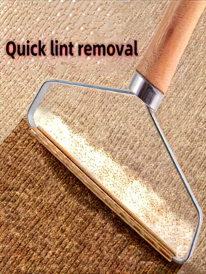 1/2 Manual Fabric Shaver, Wooden Handle Lint Remover, Reusable, Battery-Free, Portable, Removes Fuzz And Pet Hair, Suitable For Sweaters, Coats, Sofas, Cars, Home Knit Fabric Care