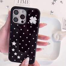 Niche Style 星星與四葉草 16 15 Pro Max Apple 13 14 12 黑白手機殼 - 彩色 - 查看 2