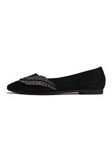 1 Pair Women's Flat Pointed Toe Pumps 2026 Autumn New Style Solid Color Fairy Commuter - Black - View 5