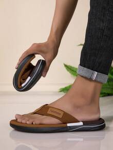 2026 Premium Men's New Style Summer Outdoor Wear Flip Flop Sandals Beach Slippers - Brown - View 5