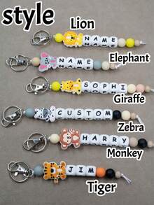 Custom Silicone Letter Keychain, Personalized Keychain, Customized Keychain, Customizable Birthday Gifts, Purse Charms, Key Chain For Women/Men., Wristlet - Style a - View 3