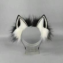 1pc Faux Furry Animal Ear Headband, Cute Plush Costume Accessory, Fashion Wolf/Fox Headpiece Hair Hoop,Halloween - Multicolor - View 19