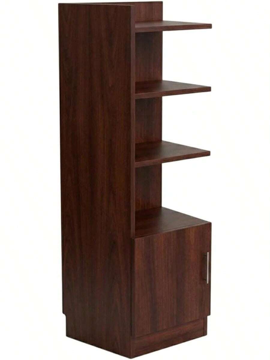 Mueble Esquinero de Melamina Anel- Estantería Organizadora con Estantes y Repisas, Diseño Moderno Minimalista para Sala, Oficina o Dormitorio - Marrón - Ver 1