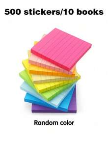 Buku Catatan Perekat Diri dengan Garis, Warna Cerah dan Lembut. Buku Catatan Perekat Diri Ukuran Besar, Cocok untuk Penggunaan di Kantor, Rumah, dan Sekolah. Perlengkapan Sekolah - A - View 14