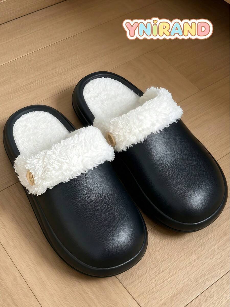 Sandal Serbaguna untuk Musim Dingin, Lapisan Termal Hangat & Tahan Dingin, Penting untuk Rumah, Kantor, Apartemen, Unisex, Nyaman untuk Dipakai Lama Tanpa Membuat Kaki Lelah - Hitam - View 1