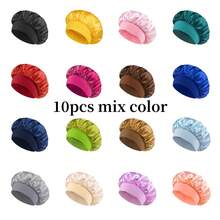 Women's Natural Curly Hair Satin Silk Sleep Cap, Loose Beanie Style Sleep Bonnet - Multicolor - View 10