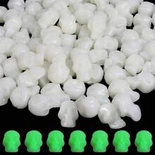 2/10/15pcs Fluorescent Glow Mini Skull Figurines, Plastic Halloween Decorations, DIY Handmade Home Prank Props, Party Favors - Multicolor - View 2