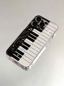 Musical Note Painted Precise Hollow Transparent Painted Minimalist Fashion Creative Shockproof Phone Case, Suitable For Ip 17, Ip 17pro, Ip 17promax, IP16, 11, 16pro, 16plus, 16promax, 16e, 15Promax, 13 - Multicolor - View 3