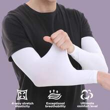 Soft Arm Sleeves, UV Protection Sun Protection Cooling Compression Arm Covers, Suitable For Outdoor Work, Sports, Men And Women - 2-pack - View 1