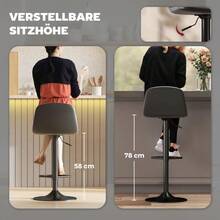 Seating for Dining pour la maison, noir, bonded leather, 40 x 44 x 104 cm - Multicolore - Voir 5