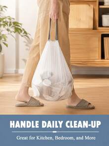 5/1 Roll Standard Kitchen/Bathroom Trash Bags And Drawstring Storage Bags; Plastic Material; Multi-Purpose Disposable Bags, Suitable For Home, Kitchen, Office, School, Outdoor And Bathroom Use; Perfect As Christmas Gifts And School Supplies - Multicolor - View 2