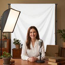 VOJCBKRE White Background Cloth, Polyester Photography Backdrop, Double-Sided Design, High Density, Foldable Seamless Background Screen, Suitable For Video And Photography Studio, Party Large Size Background Curtain (Stand And Clips Not Included) - View 6