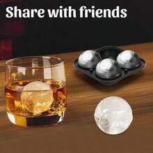 2.5 Inch Large Silicone Ice Ball Mold Tray With Lid And Funnel, Reusable Easy-Release Round Ice Ball Mold, Large Ice Cube Tray, Perfect Gift For Whiskey, Cocktails And Drinks - Multicolor - View 7