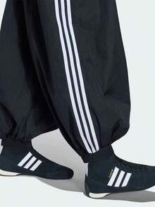 Adidas Women's New Loose Woven Sports Pants - Black and White - View 4