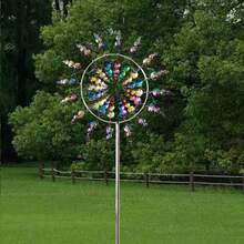 2D Flat Acrylic Multi-Color Outdoor Decorative Windmill, Creative Garden Decoration Ground Stake, Non-Electric, Housewarming Gift - A - View 5