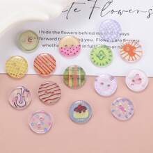 10/20/30/45/60 PCS 1.2cm Creative Cartoon Colorful Transparent Round Two-Hole All-Season Buttons, Suitable For Clothing Accessories, Dresses, Jackets, Shirts, Sweaters DIY Accessories, Dolls, Phone Case Decorations - Colorful Round - View 6