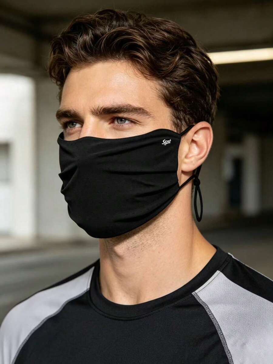 1pc Men's Ice Silk Breathable Mesh Face Mask, Soft Breathable Adjustable Lanyard, Suitable For Daily Commute And Outdoor Use - Multicolor - View 1