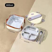 Stainless Steel Bento Box Adult, Microwavable Lunch Containers With Lids, Leak-Proof Bento Snack Box With Soup Container And Utensils, Metal Lunch Box Set With Lunch Bag For School Office, Travel Food Containers - Multicolor - View 18
