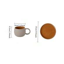 2 Pieces Coffee Cup Set, Vintage Coarse Pottery Japanese Mug And Saucer Set, Nordic Afternoon Tea And Breakfast Cup, Back To School Season - Multicolor - View 2