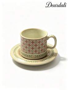 DearDali Set Cangkir dan Piring Keramik 1 Buah, Cangkir Kopi Vintage dengan Desain Pola Geometris, Set Teh Sore, Cangkir Hadiah Artistik, Peralatan Makan Restoran, Mug, Cangkir Hadiah Thanksgiving, Cangkir Dekorasi Meja, Hadiah, Ornamen Dekorasi Rumah - MultiWarna - View 13