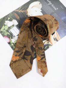 1PC Men's Fashion Floral Pattern Hand-Tied Necktie, Suitable For Daily Wear, Workplace, Party, Wedding, Formal Suit Matching - Multicolor - View 2