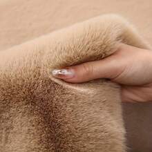 Soft Fluffy Camel Color Round Rug, Suitable For Bedroom, Living Room, Study, Office, Plush Bedroom Carpet, Washable Non-Slip, Long Pile Rug, Faux Fur Carpet, Living Room Rug, Bedroom Rug, Bedside Rug, Decorative Rug, Bedroom Decor, Home Decor, Room Decor, Halloween Decor - Camel - View 5