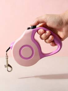 1pc Automatic Retractable Pet Leash, 3m/5m, Multiple Colors Available, Random Handle Color - Pink - View 6