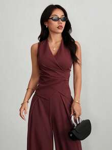 Trajes para mujer, elegantes para ir al trabajo en otoño/invierno, para mujeres de talla pequeña RX6L - Burdeos 2 - Ver 1