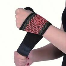 This Self-Heating Wrist Guard Features A Friction-Generated Heat Red Dot Design, Suitable For Wrist Protection In Home, Sports, And Office Settings - Black - View 8