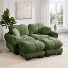 2 Seat Sofa, Green Velvet – Modular Design, Comfortable & Easy Assembly - 綠色 2 人座 - 查看 2